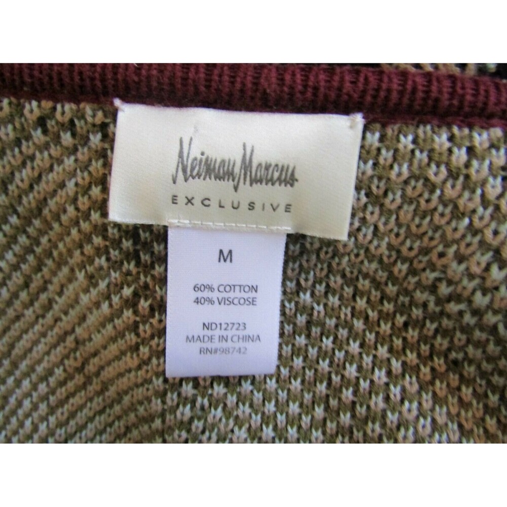 Neiman Marcus Cardigan Cotton Blend Jewel Tone Long Sweater Womens Size M - Picture 7 of 7